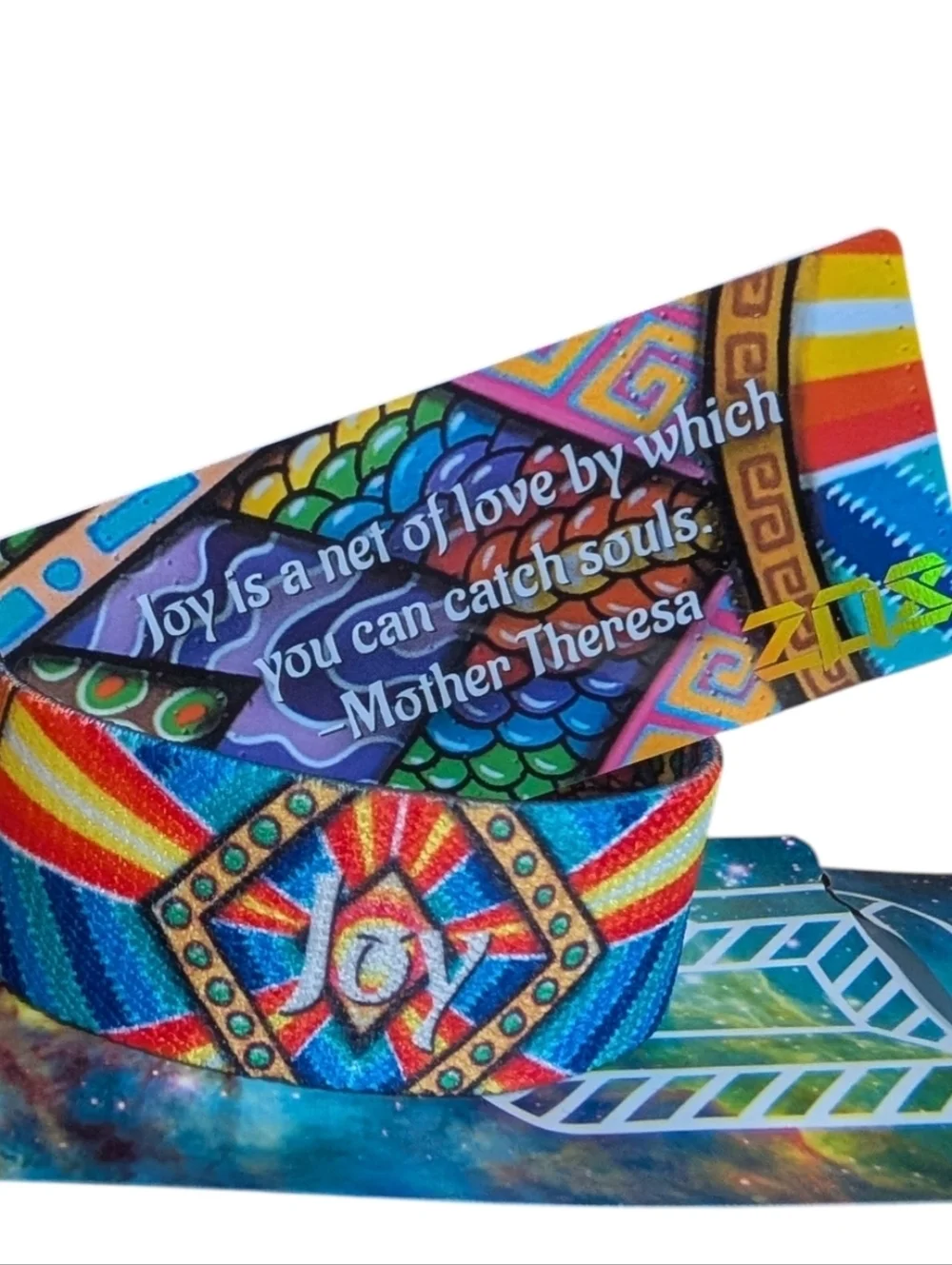 Zox Joy Bracelet #1575 Medium Colorful Mandala Rainbow Wrap Band